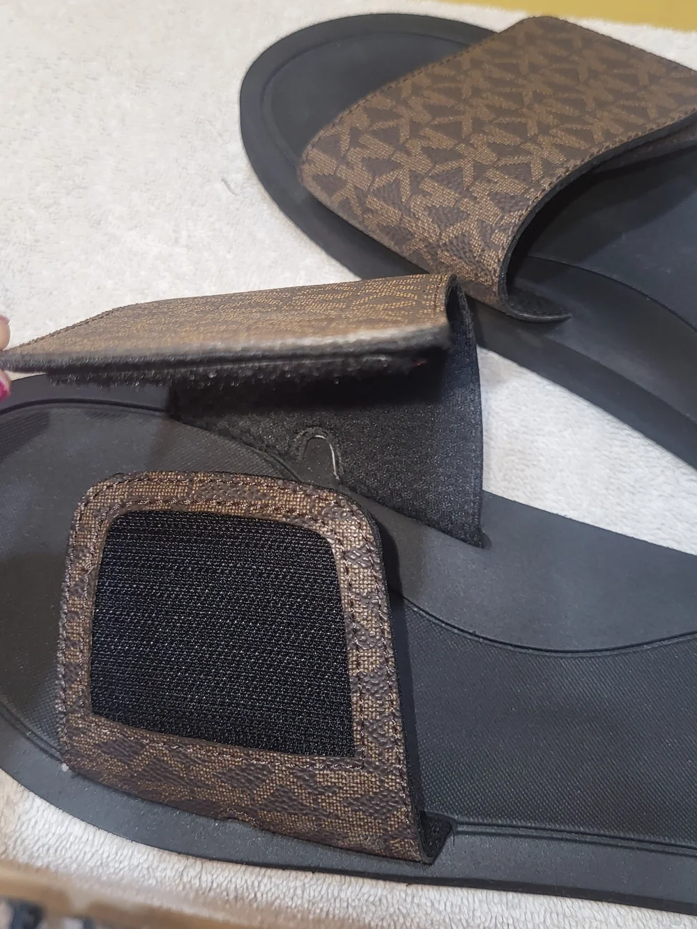 Women's Michael Kors Brown Logo Slide Sandals